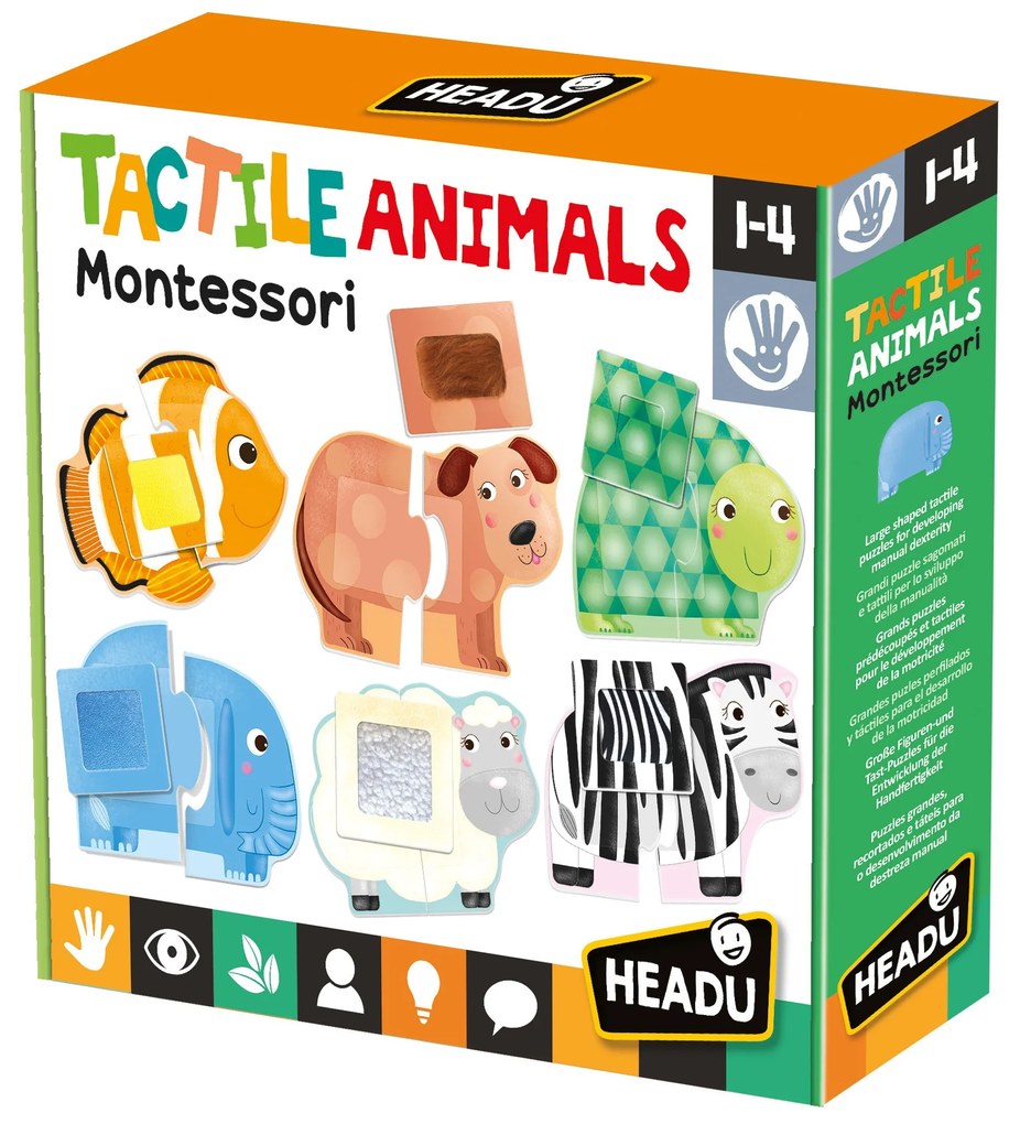 HEADU: Montessori - Dotykové puzzle - Zvieratká