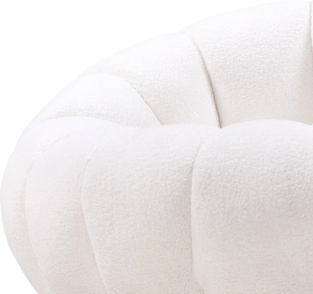 Dizajnové relaxačné kreslo VENEZIA 100 cm boucle biele