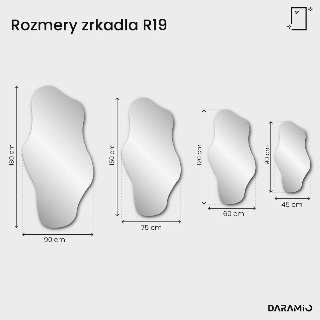 Atypické zrkadlo Pure s fazetou R19