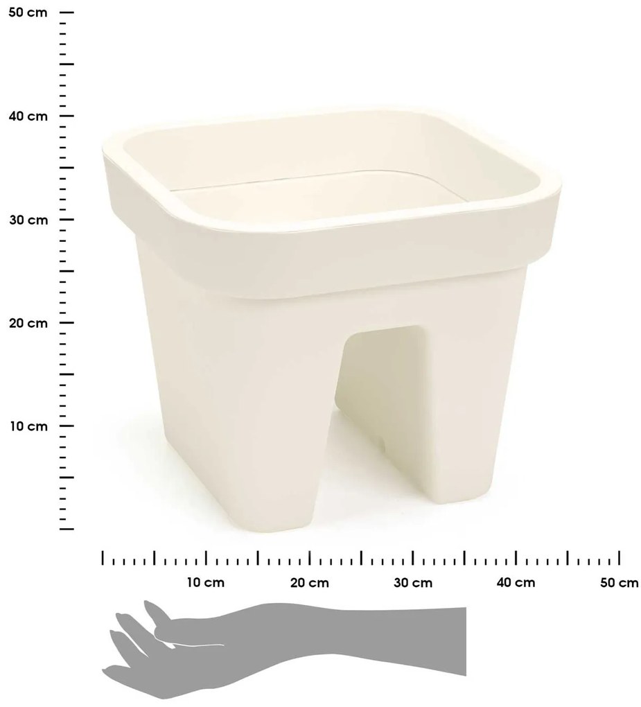 PLASTOVÝ KVETINÁČ LYS 24X29X29 CM KRÉMOVÁ