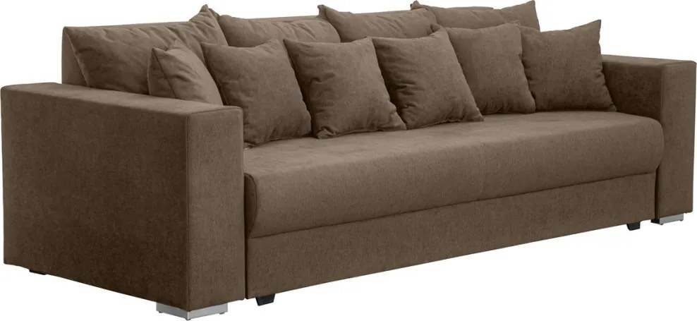 Pohovka rozkladacia na lôžko Genf, gaštanová hnedá látka