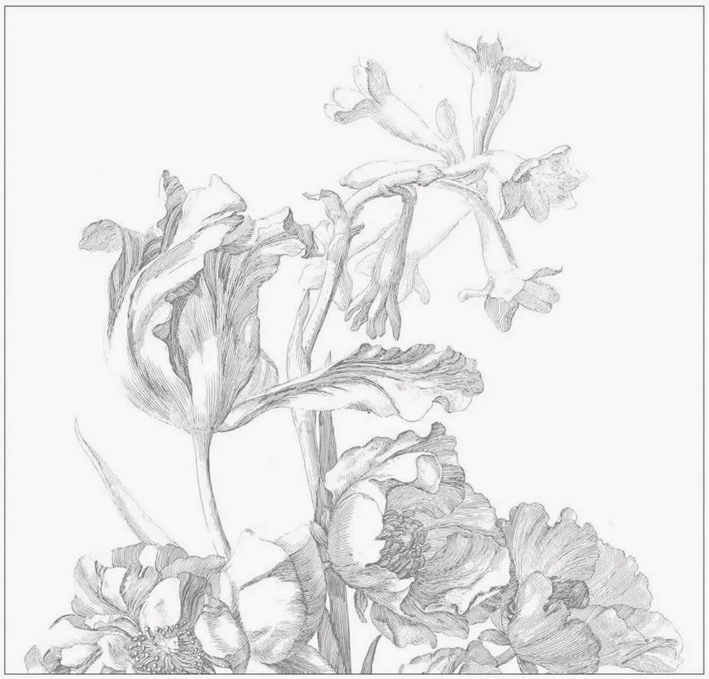 Vliesová tapeta Engraved Flowers