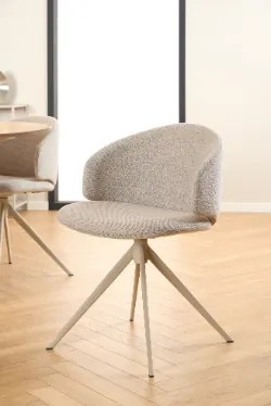 NELA Béžové Latte (látka Monza 90)/béžové nohy – MODERNÁ OTOČNÁ ČALÚNENÁ STOLIČKA DO OBÝVAČKY/JEDÁLNE/KANCELÁRIE LOFT