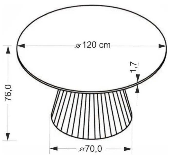 Jídelní stůl Pireus 120 cm travertin/ořech