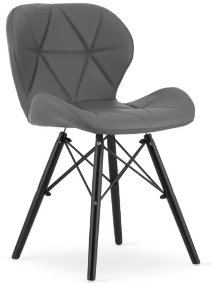 Jedálenské stoličky EKO sivé s čiernymi nohami 4ks