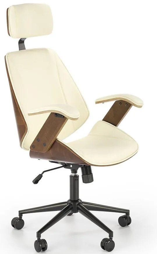 Otočné kreslo Ignazio orech/krémová