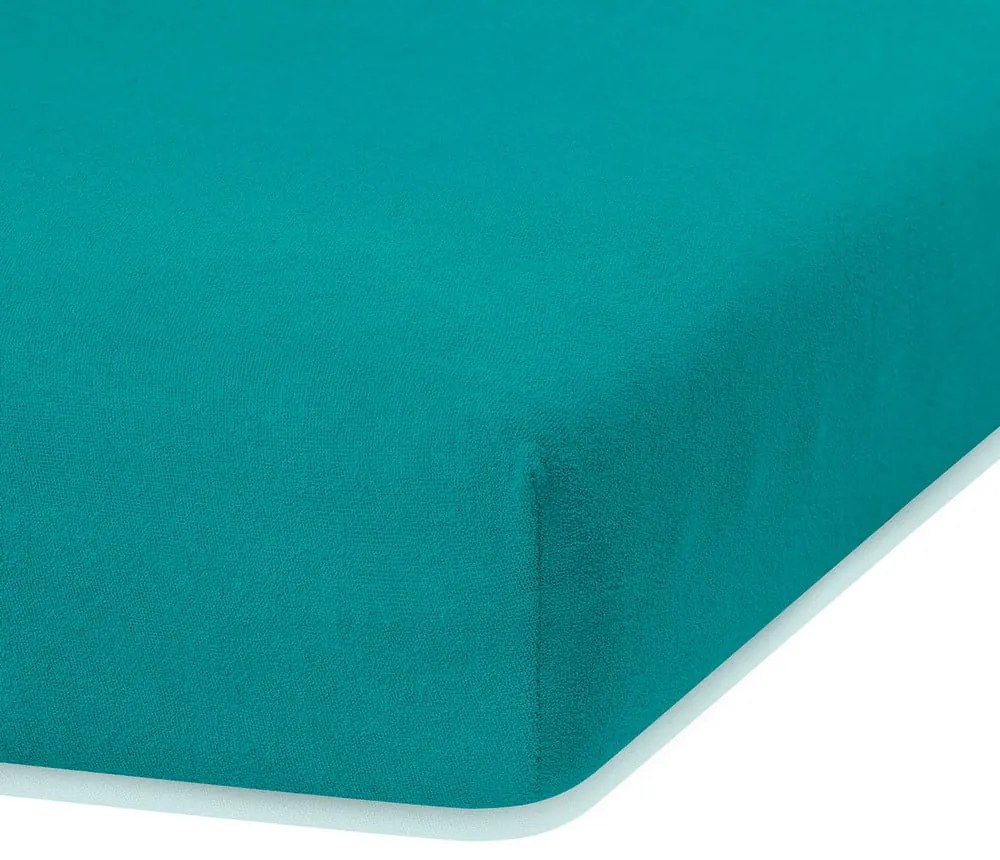 Tmavozelená/modrá napínacia froté plachta 140x200 cm Ruby – Restilo