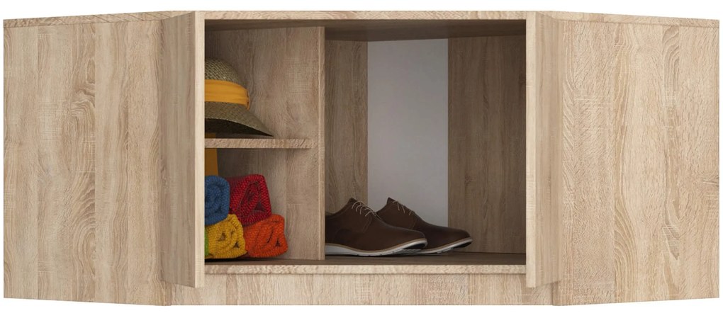 Nástavec na rohovou šatní skříň CLP 100 cm dub sonoma