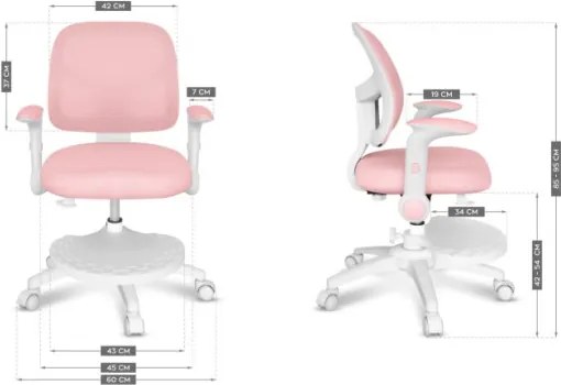 Detská otočná stolička Mark Adler Junior 5.0 Pink