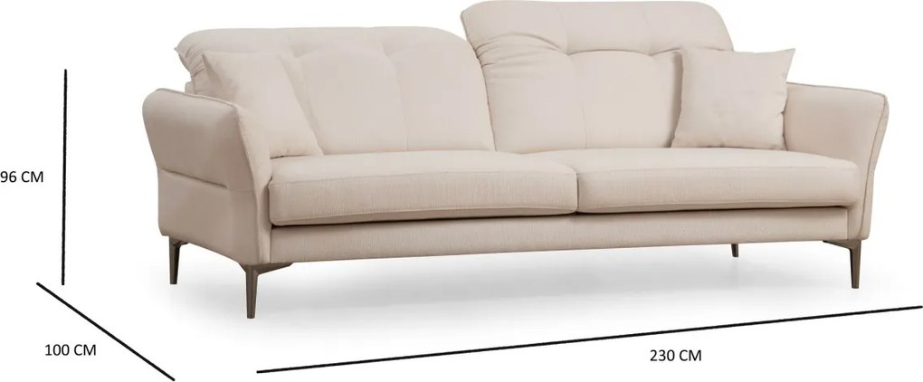 Trojmiestna pohovka Costor 230 cm krémová