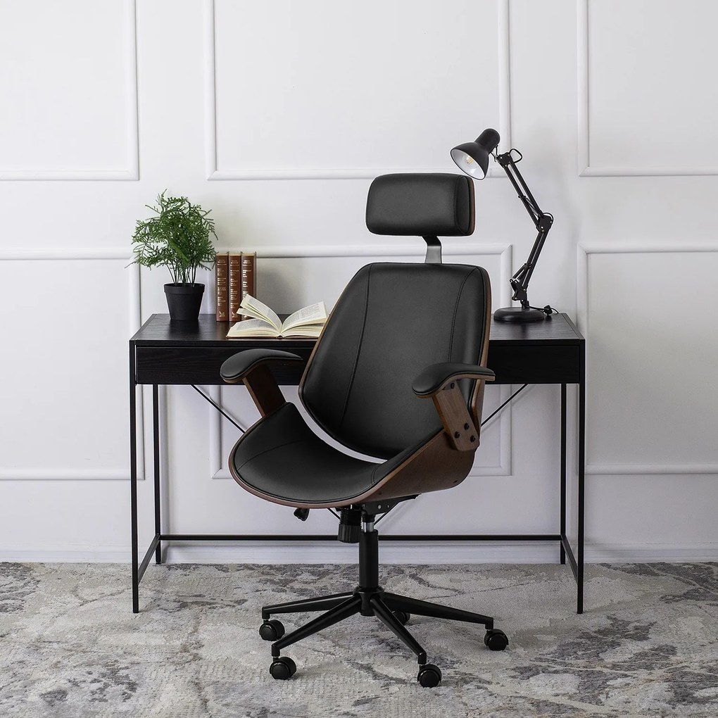 Kancelářská židle Fabian ořech/černá