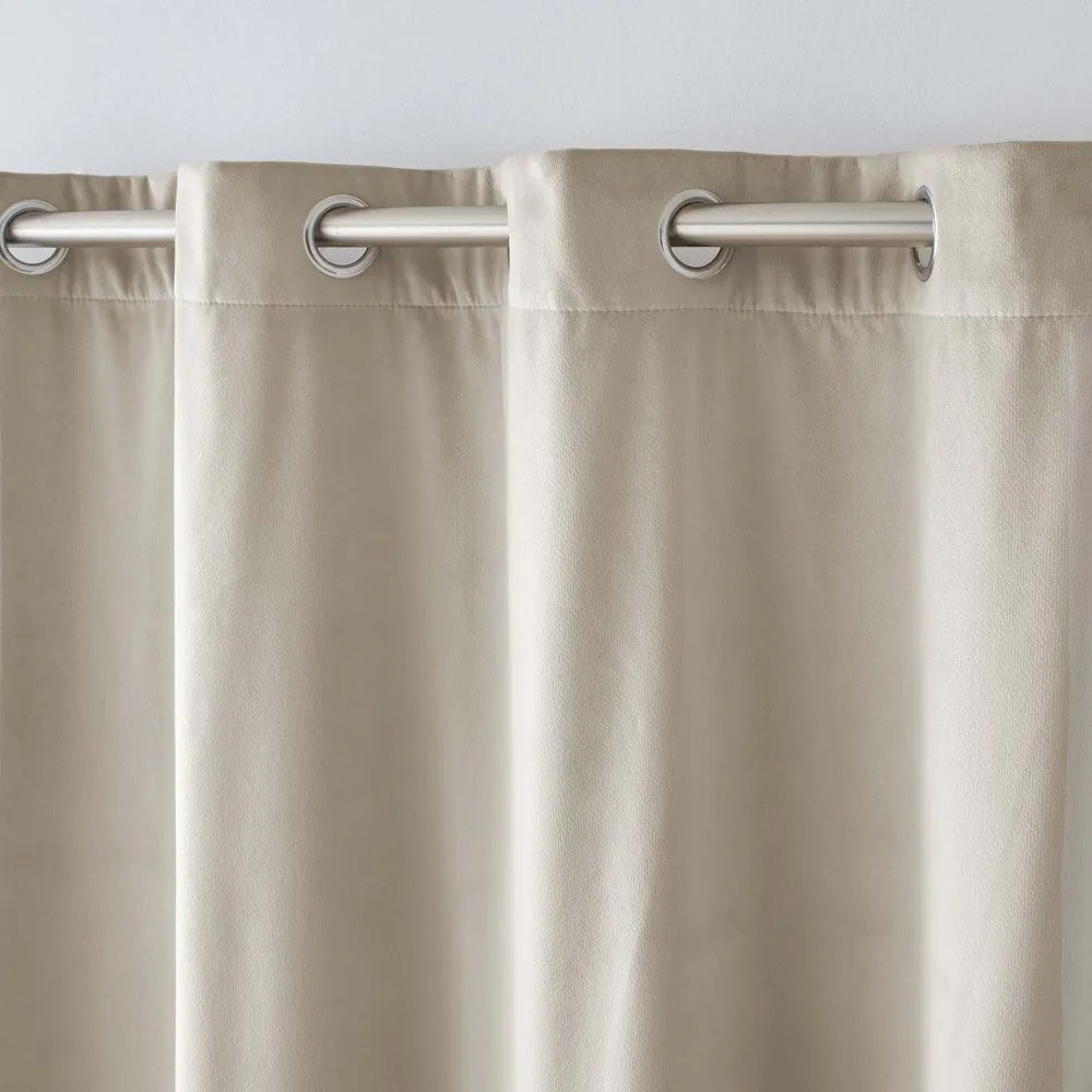 Béžový zamatový termo záves 140x260 cm Polarchic – douceur d'intérieur