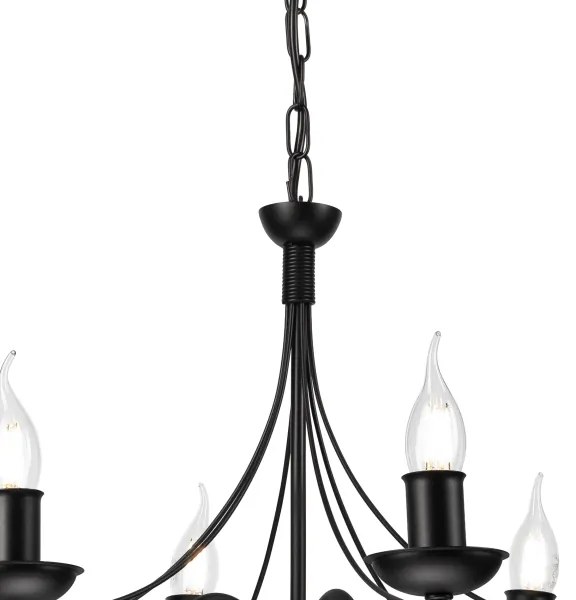 Luster na reťazi DONATO 6xE14/40W/230V čierna