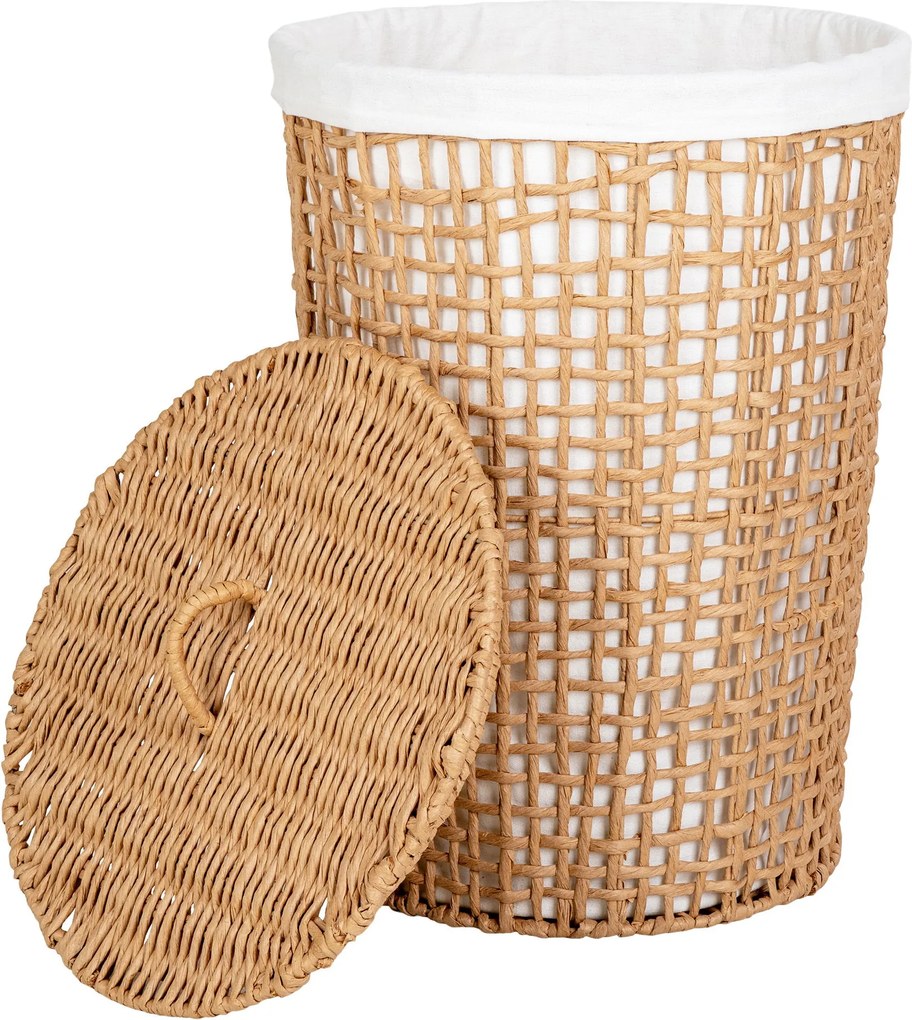 Kôš na bielizeň Plameria (prírodná + biela). Akcia -10%. Vlastná spoľahlivá doprava až k Vám domov. 1147010