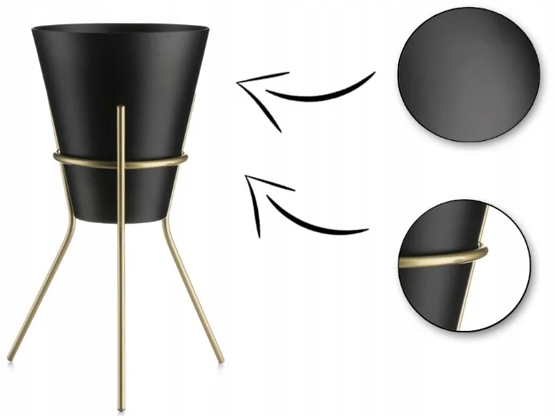 Kvetináč na stojane LOFT 20 cm čierny