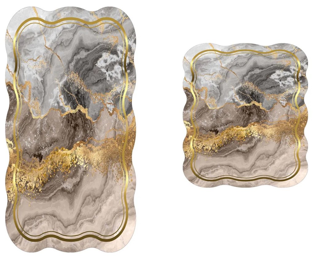 Súprava 2 kúpeľňových predložiek Abstraktná béžová
