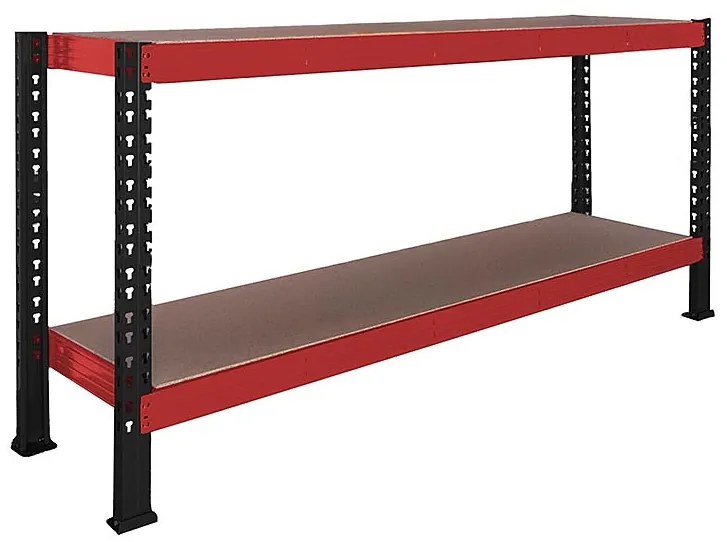 Trestles Nekonečný priemyselný regál 1400x1600x800, 2 police Farba: oranžová a modrá