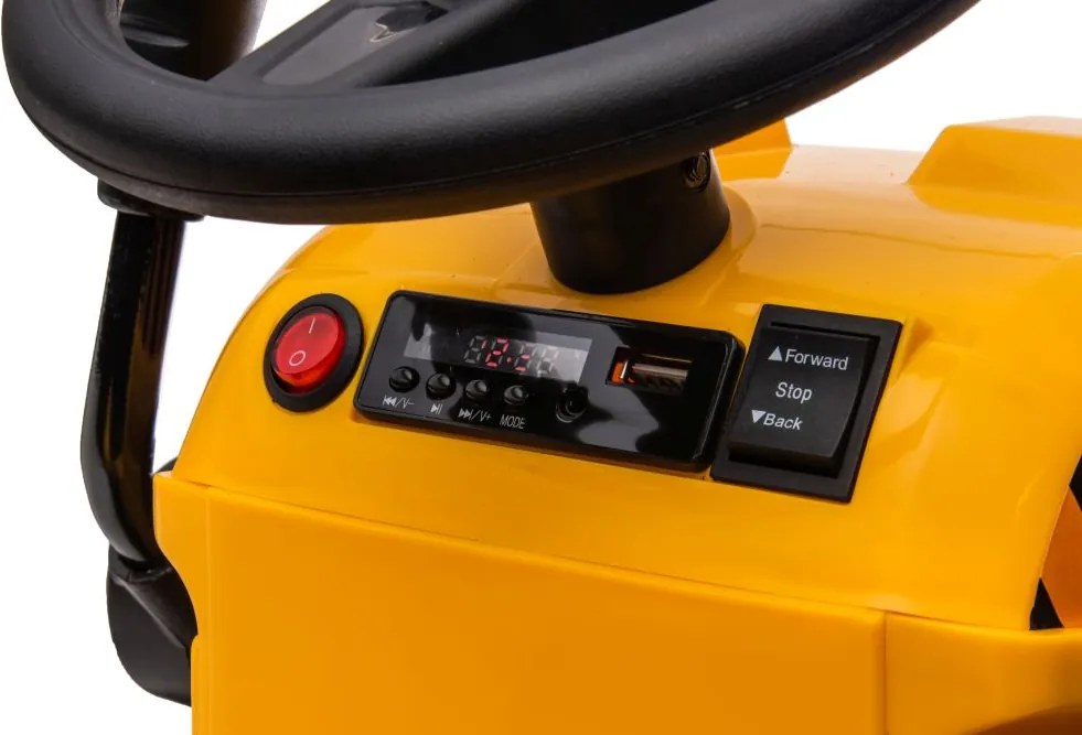 LEAN CARS Batériový traktor s prívesom S617 žltý