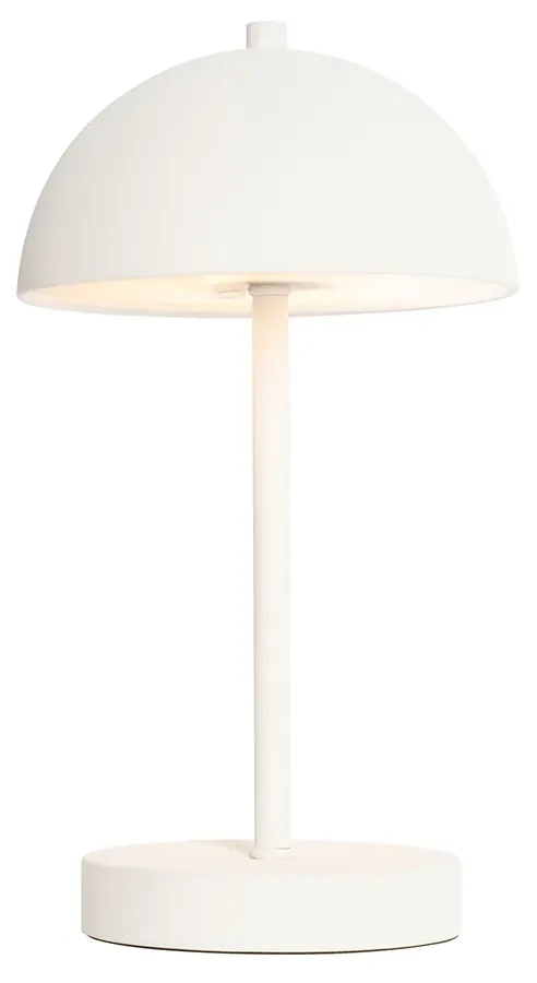 Vonkajšia stolná lampa biela nabíjateľná 3-stupňovo stmievateľná - Keira