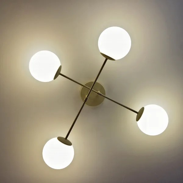 Prisadené svietidlo MOON 4xE27/15W/230V krémové