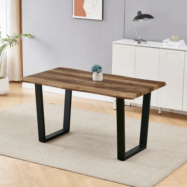 Jedálenský stôl HT-F4214 staré drevo / čierny