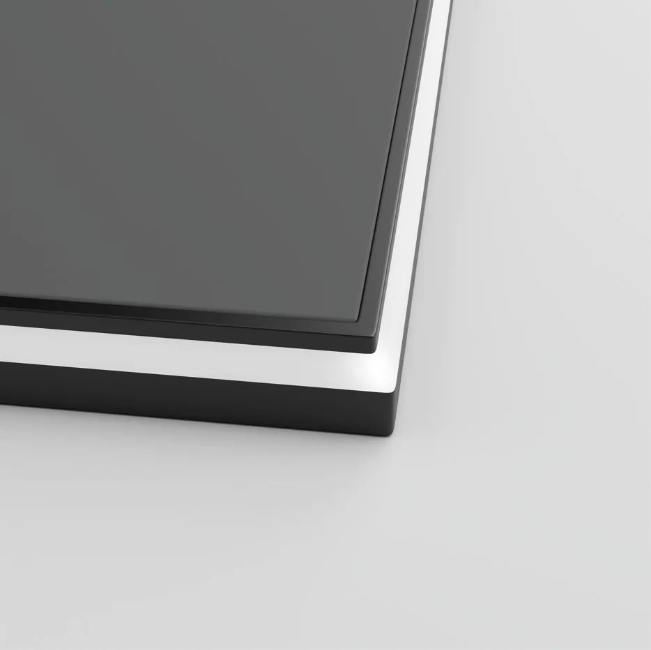 Erga Megan, LED zrkadlo 50x70cm v čiernom ráme, 1840 lm, 3 farby svetla, zadné osvetlenie, ERG-V01-MEGAN-5070-BK