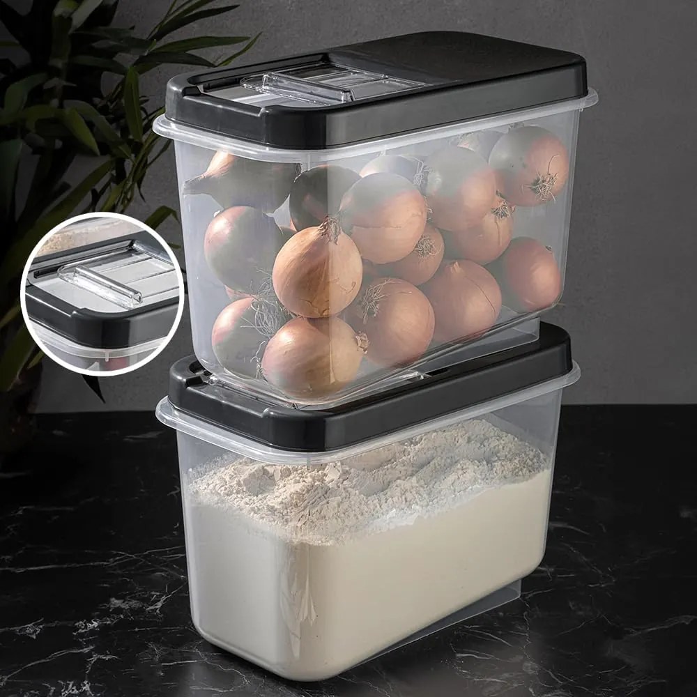 2. akosť - Dóza na potraviny, veľkokapacitný box SLOP, sivé posuvné veko - 10l