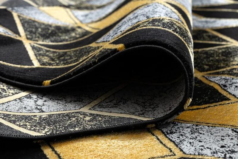 Dywany Łuszczów Kusový koberec Gloss 400B 86 3D geometric black/gold - 120x170 cm