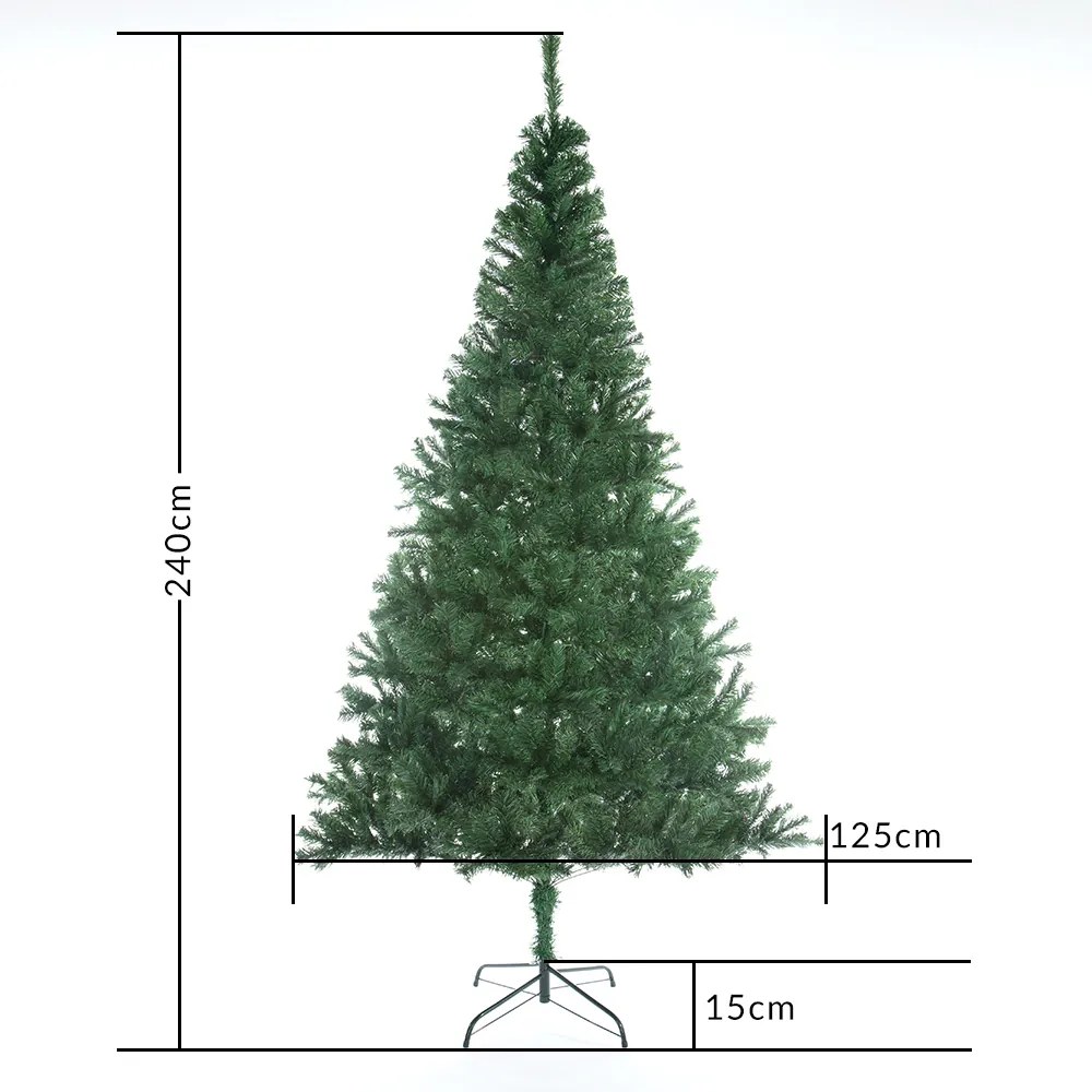 InternetovaZahrada - Umelý vianočný stromček 240cm + stojan - zelený