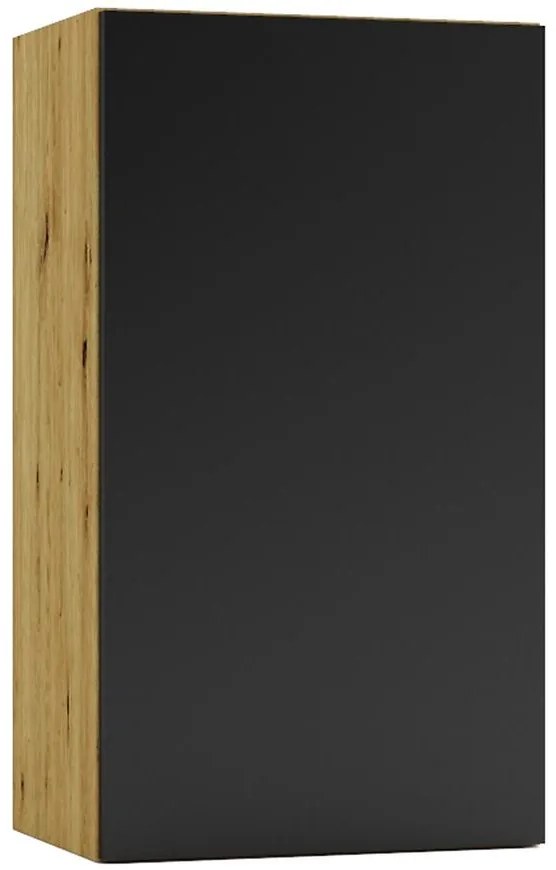 Kuchynská skrinka Cosmo Isabel W40 P/L Čierny hrášok/Dub  Artisan