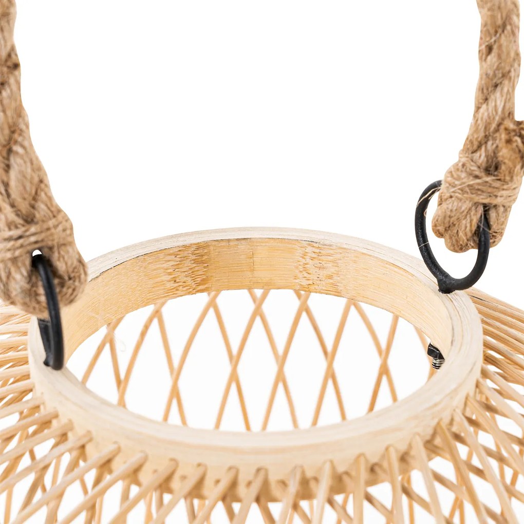 Rustikálna stolná lampa na vonkajšie použitie z ratanu - Calamus