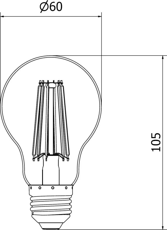 Mexen Vintis, LED filamentová žiarovka E27, A60, 12 W, teplá biela 2700K, jantárová, L150-E27-1227-50