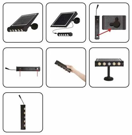 LED solárna nástenná lampa so senzorom pohybu LED/8W/3,7V 4000mAh 4000K IP65