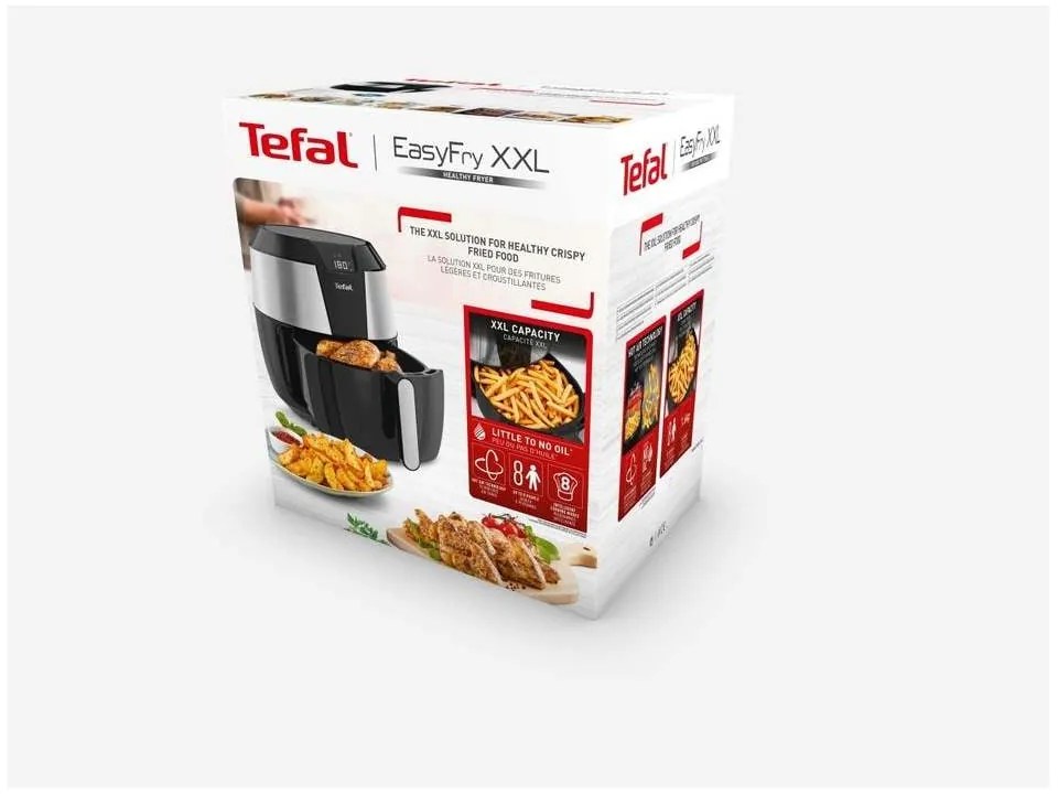 Teplovzdušná fritéza Tefal Easy Fry XXL Digital EY701D15 Nerezová/Čierna