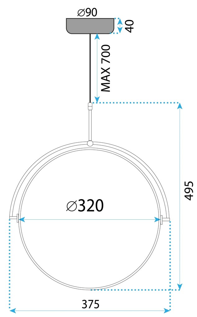 Toolight Toolight, LED stropné svietidlo 35cm APP1426-C, čierna, OSW-01880
