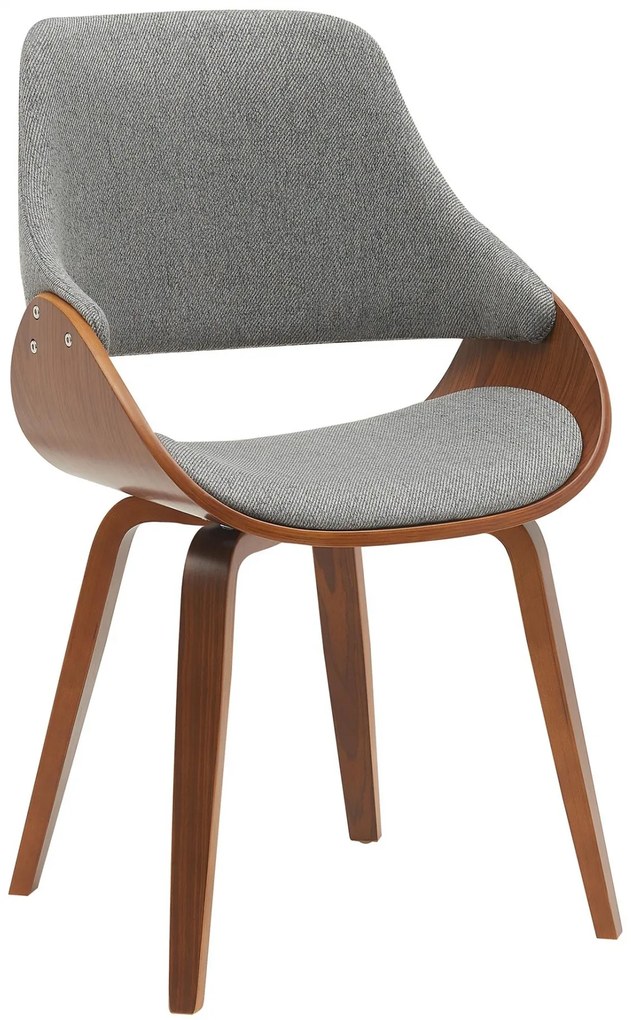 Jedálenská stolička Vangale - látka - Orech /Tmavo sivá