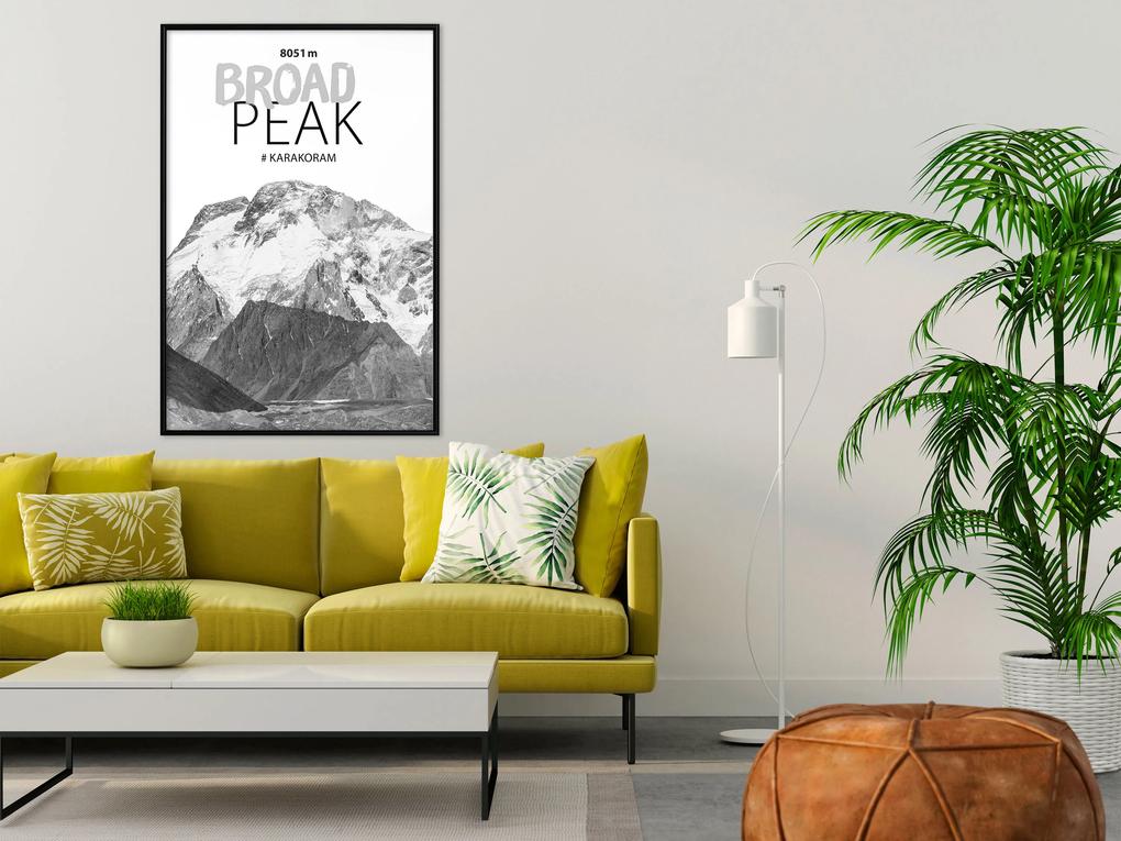 Artgeist Plagát - Broad Peak [Poster] Veľkosť: 30x45, Verzia: Čierny rám