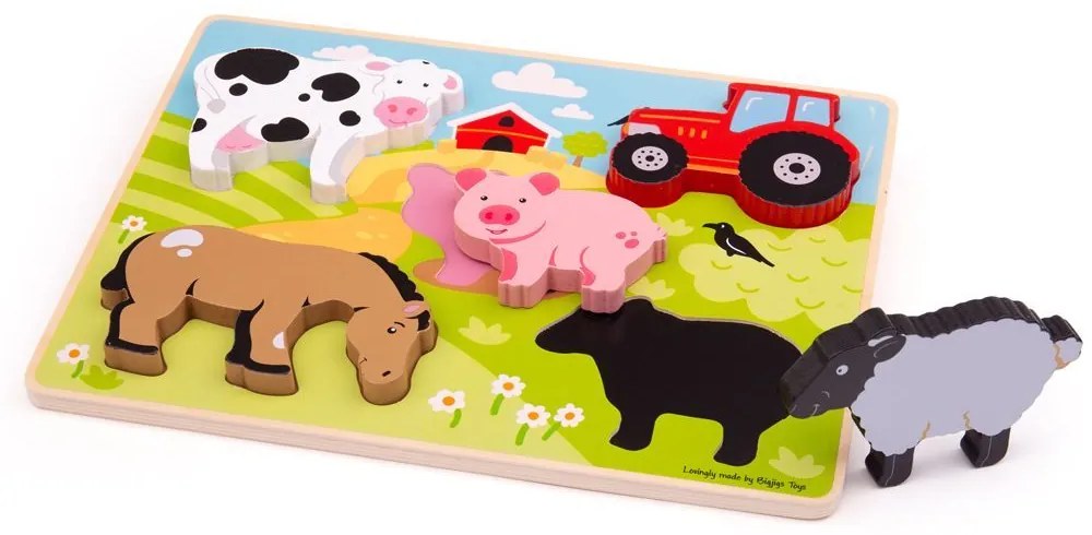 Bigjigs Toys Vkládacie puzzle farma