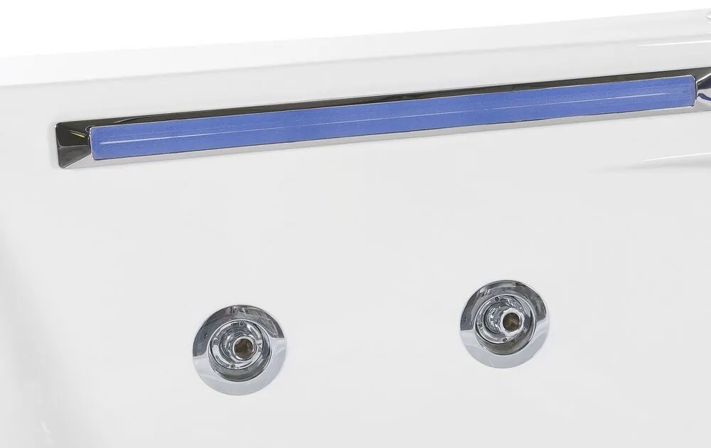 Vírivá rohová vaňa s LED osvetlením 211 x 150 cm biela CACERES Beliani
