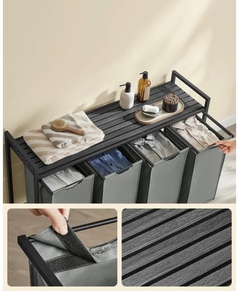 Kôš na bielizeň REX čierna/sivá