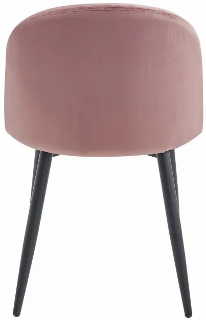Set dvoch jedálenských stoličiek BELLO zamatové tmavoružové (čierne nohy) 2ks