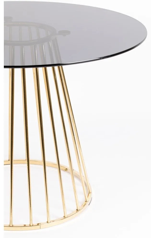 Okrúhly jedálenský stôl so sklenenou doskou ø 104 cm Floris – White Label