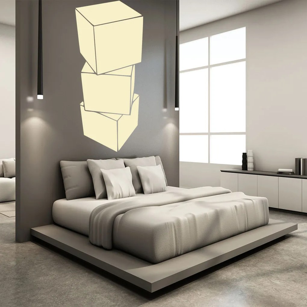 Veselá Stena Samolepka Kocky 3D Farba: šedá, Veľkosť: 60 x 27 cm