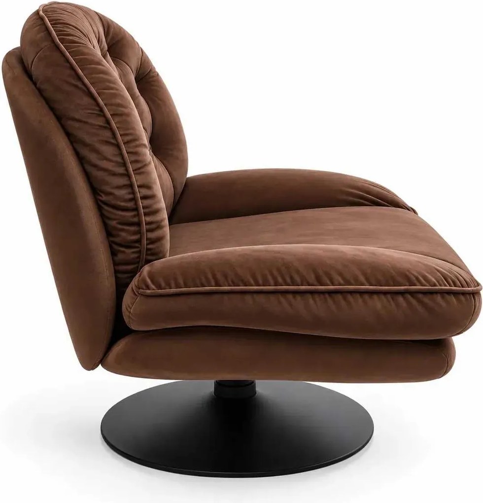 LuxuryForm DESIGN Otočné kreslo LUNA s podnožkou - hnedé