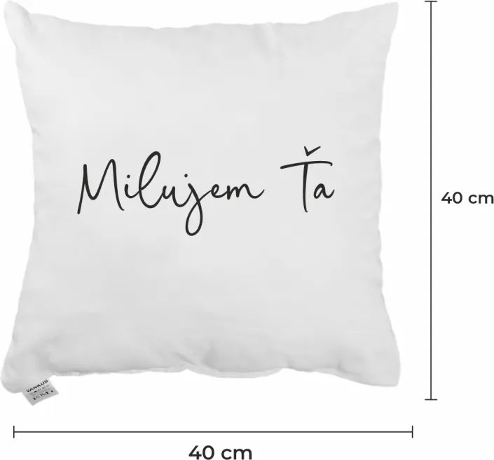 Dekoratívny vankúš Milujem ťa 40x40 cm EMI