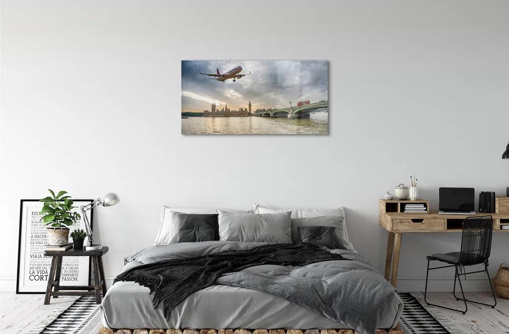 Obraz plexi Lietadiel mraky 100x50 cm