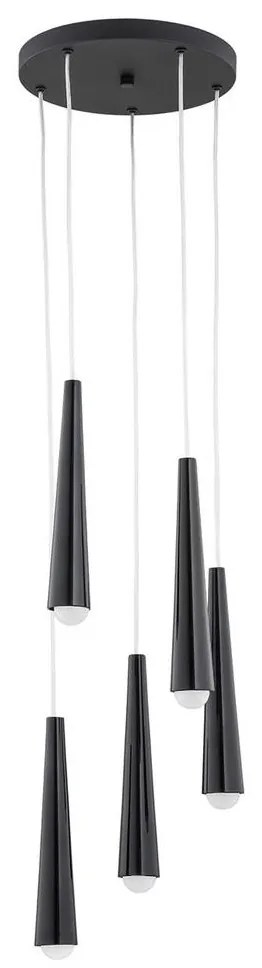 Argon 2103 - Luster na lanku HOLLYWOOD 5xE14/7W/230V čierna