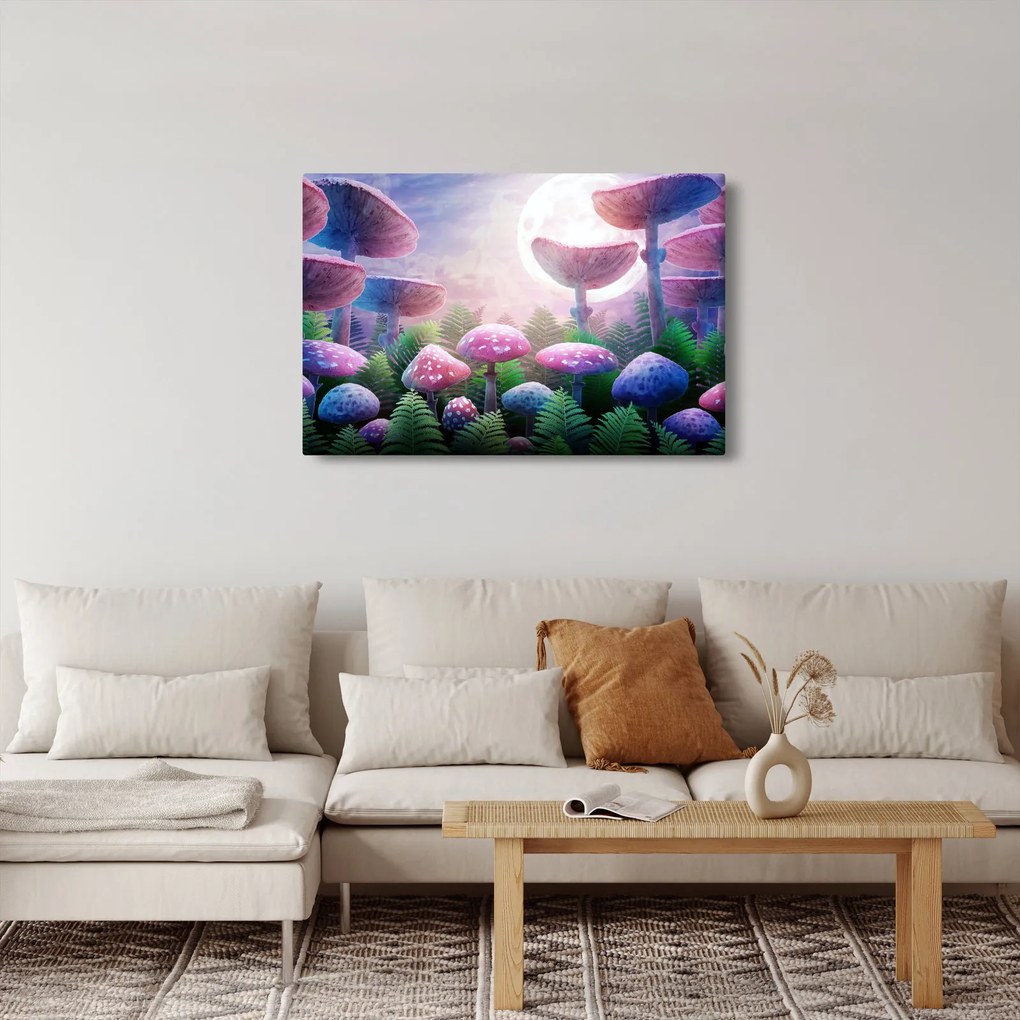Obraz - Huby pri splne, grafika (90x60 cm)