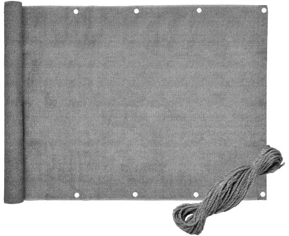 Balkónová zástena PE 90x500 cm, sivá