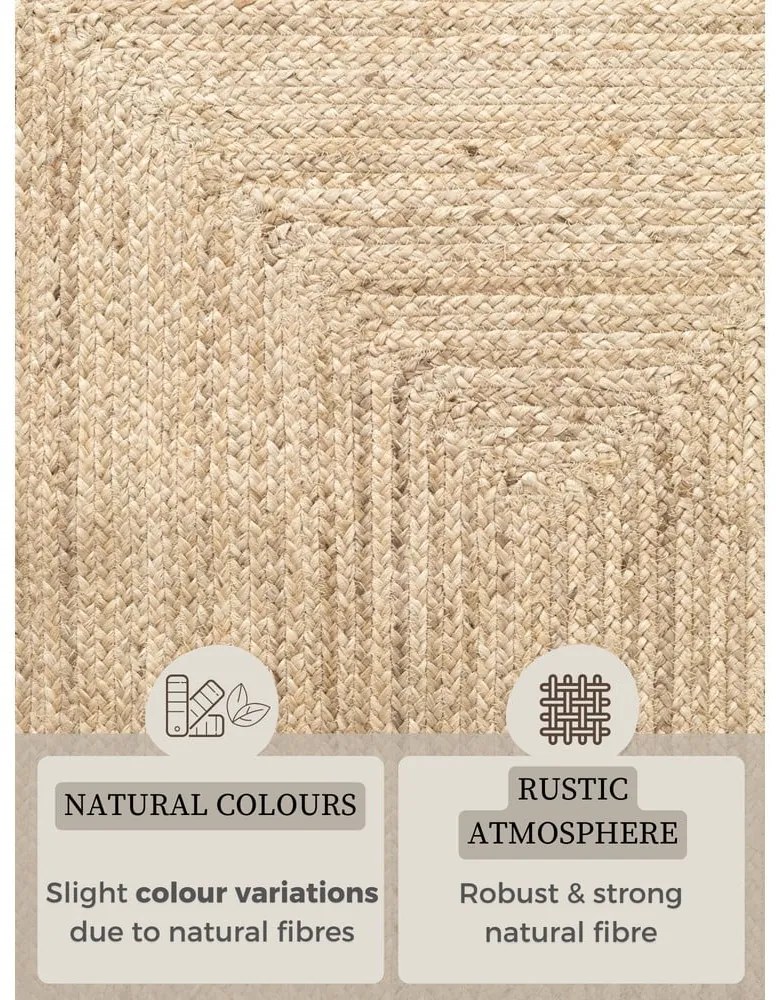 Obojstranný/ručne tkaný jutový behúň vo svetloprírodnej farbe 80x200 cm Sharmila Natural White – Hanse Home